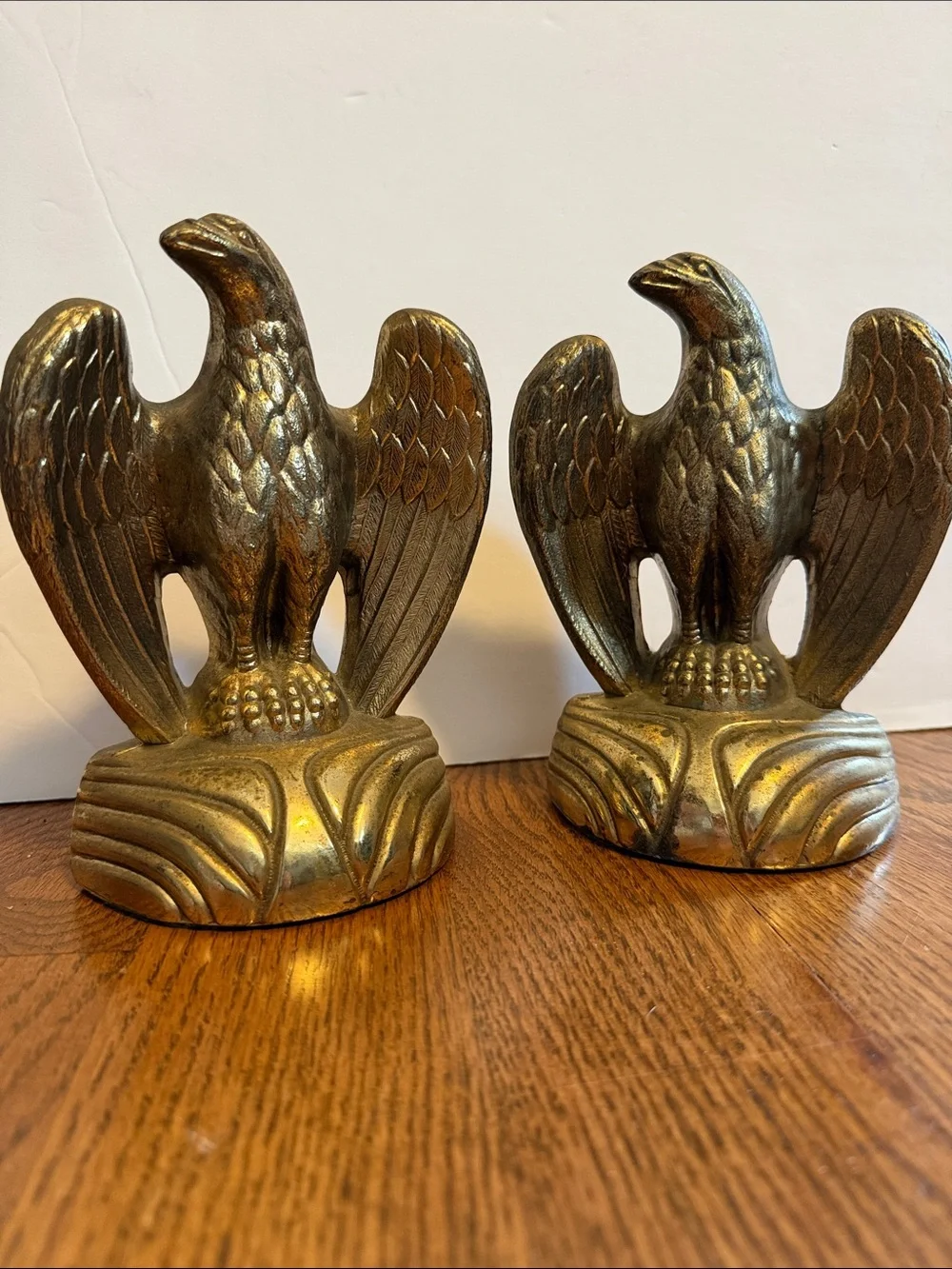 Pair of Brass Eagle Bookends - VINTAGE